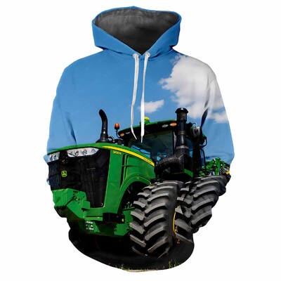 Tractor Engineering Car 3D Printed Vasaras Vīriešu Kapucis Modes Klasisks Trend Street Ikdienas brīvs Kvalitatīvs Virsapģērbs