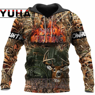 Loomajaht Hirved/Sigade Reaper Bow Hunter Camo uus moodne spordidress, vabaaja 3Dprindiga kapuutsid/sviitrid/jakk