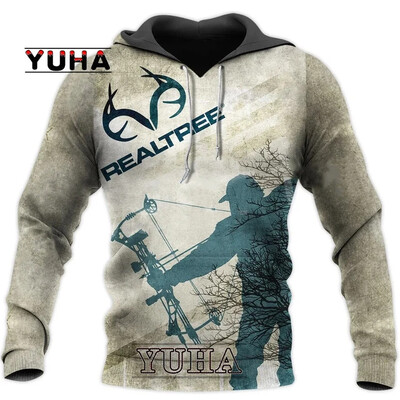 Loomajaht Hirved/Sigade Reaper Bow Hunter Camo uus moodne spordidress, vabaaja 3Dprindiga kapuutsid/sviitrid/jakk