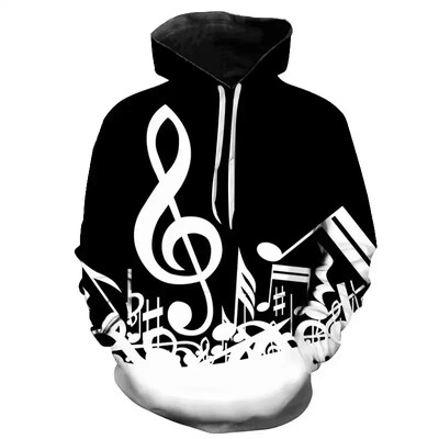 Nové mikiny s kapucňou s 3D potlačou pre mužov a ženy, jarné hudobné ležérne mikiny s dlhým rukávom, hip hopové vtipné streetwear mikiny