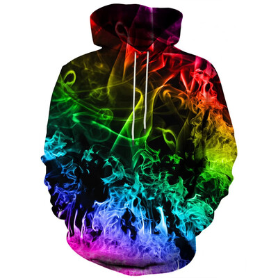 Abstract Smog Graphic Hoodie Ανδρικά ρούχα 3D Traffiti Neon με τυπωμένο νέο σε γυναικεία φούτερ με κουκούλα Harajuku Fashion y2k Φούτερ πουλόβερ