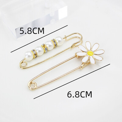 Trend 6,8 cm didelės baltos margalapės drabužių sagės moterims atvartas Saugus megztinis paltas Suknelės smeigtukai Ženklelis Sagtis Aksesuarai Mergaitei Dovana