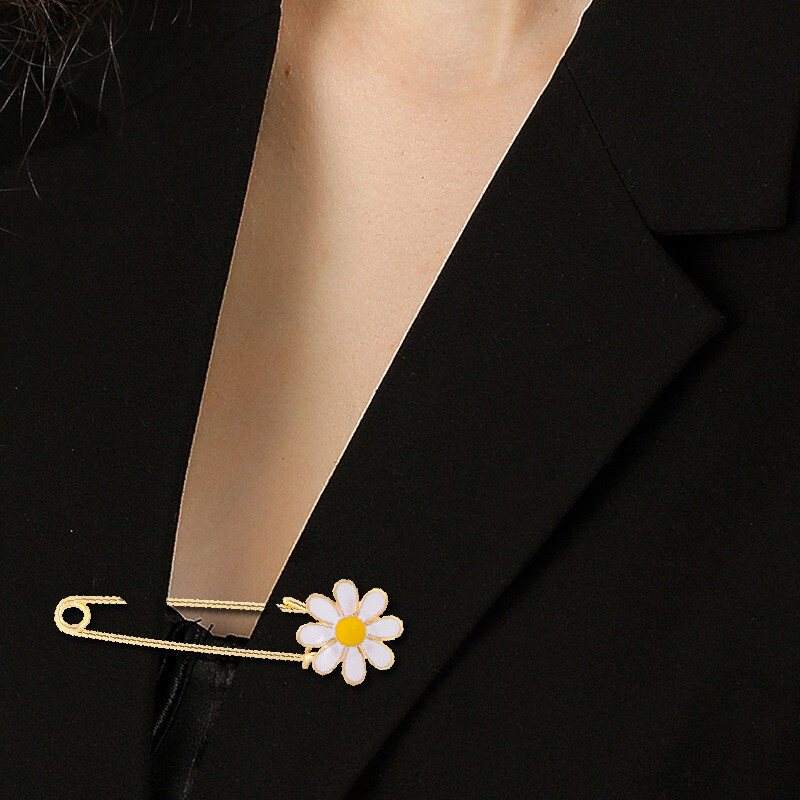 Trend 6,8 cm didelės baltos margalapės drabužių sagės moterims atvartas Saugus megztinis paltas Suknelės smeigtukai Ženklelis Sagtis Aksesuarai Mergaitei Dovana