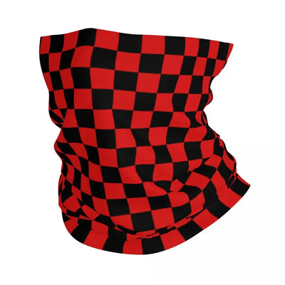 Színes geometrikus kockás bandana nyakmelegítő férfi női téli sícső sál lábszár fekete-fehér kockás arcvédő