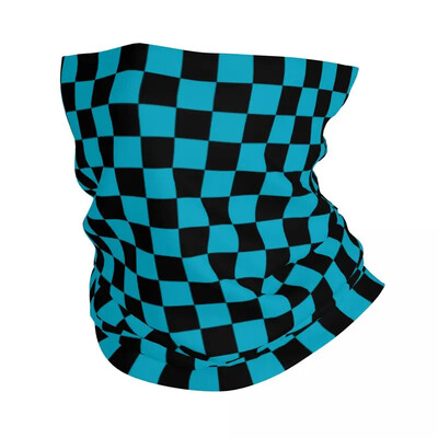 Színes geometrikus kockás bandana nyakmelegítő férfi női téli sícső sál lábszár fekete-fehér kockás arcvédő