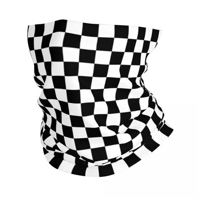 Színes geometrikus kockás bandana nyakmelegítő férfi női téli sícső sál lábszár fekete-fehér kockás arcvédő