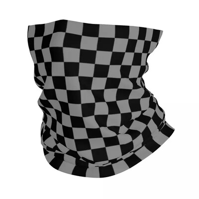 Színes geometrikus kockás bandana nyakmelegítő férfi női téli sícső sál lábszár fekete-fehér kockás arcvédő