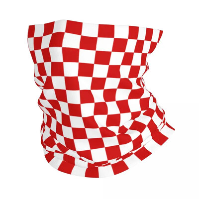 Színes geometrikus kockás bandana nyakmelegítő férfi női téli sícső sál lábszár fekete-fehér kockás arcvédő