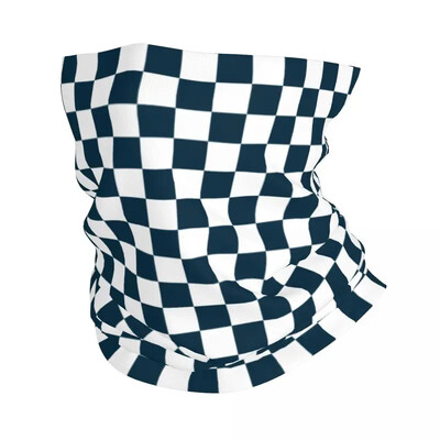 Színes geometrikus kockás bandana nyakmelegítő férfi női téli sícső sál lábszár fekete-fehér kockás arcvédő