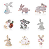 Καρφίτσες Rhinestone Rabbit για γυναίκες Unisex Καρφίτσες ζώων Πολύχρωμες Διαθέσιμες Αξεσουάρ Casual Party Δώρα