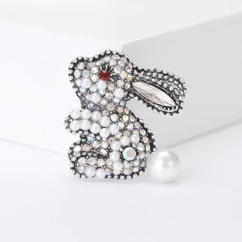 Καρφίτσες Rhinestone Rabbit για γυναίκες Unisex Καρφίτσες ζώων Πολύχρωμες Διαθέσιμες Αξεσουάρ Casual Party Δώρα