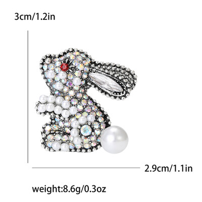Καρφίτσες Rhinestone Rabbit για γυναίκες Unisex Καρφίτσες ζώων Πολύχρωμες Διαθέσιμες Αξεσουάρ Casual Party Δώρα
