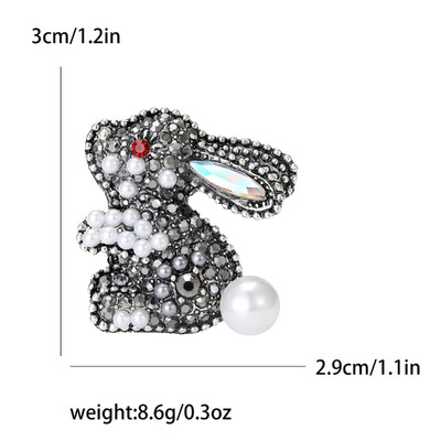 Καρφίτσες Rhinestone Rabbit για γυναίκες Unisex Καρφίτσες ζώων Πολύχρωμες Διαθέσιμες Αξεσουάρ Casual Party Δώρα