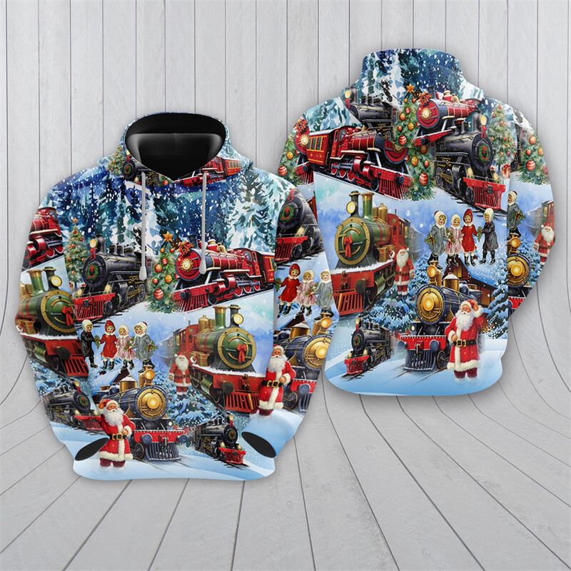Vintage Steampunk Train 3D Printed Hoodies Vīriešiem Apģērbi Harajuku Modes Vilciena vadītāja Džemperi Ikdienas bērnu treniņtērpu topi