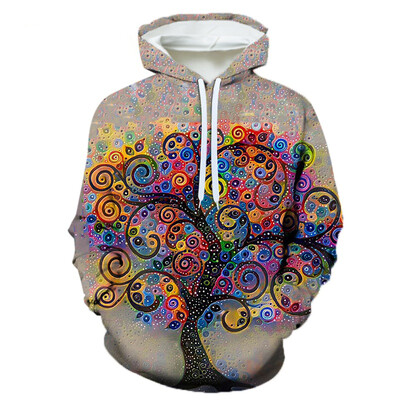 Psühhedeelse puu 3D prindiga Meeste/naiste Laxity Hoodie Juhuslik ülisuur pullover Moetopsid Populaarsed tänavarõivaste trendid meesterõivad