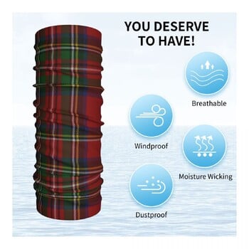 Royal Stewart Tartan καρό κάλυμμα λαιμού μπαντάνα με εμπριμέ χριστουγεννιάτικη μάσκα προσώπου με μπαλακλάβα Κασκόλ πολλαπλών χρήσεων Unisex για ενήλικες που αναπνέουν