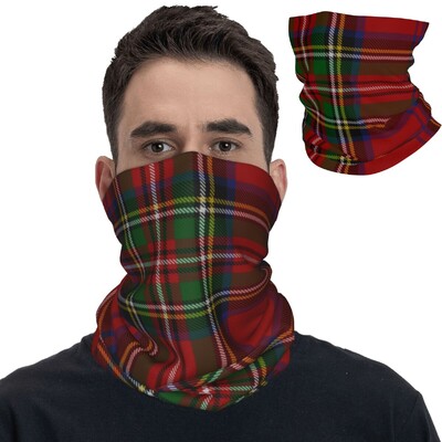 Kuninglik Stewart Tartan Plaid Bandana Kaela kate trükitud Jõulud Balaclava näomask Sall Mitmeotstarbeline Unisex täiskasvanutele hingav