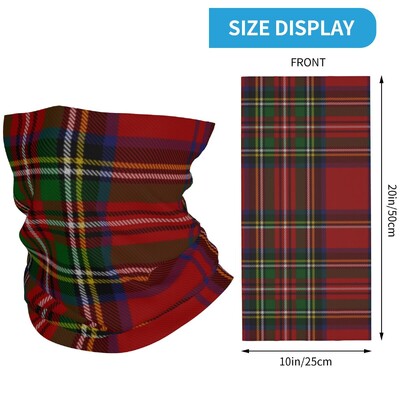 Kuninglik Stewart Tartan Plaid Bandana Kaela kate trükitud Jõulud Balaclava näomask Sall Mitmeotstarbeline Unisex täiskasvanutele hingav