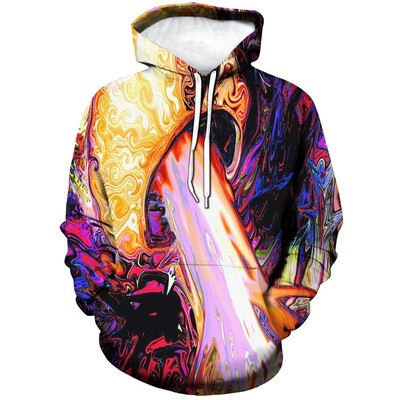 Πολύχρωμο Magic Mushroom Hoodie για άντρες Γυναικεία Φούτερ πουλόβερ με αφηρημένο μοτίβο 3D Φούτερ Casual μακρυμάνικο ανδρικό μπλουζάκι