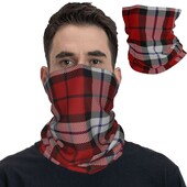 Vianočné šaty Brodie, tartanové kockované šaty, bandana, nákrčník, potlačené kukly, zavinovacia šatka, viacúčelová unisexová priedušná šatka pre dospelých