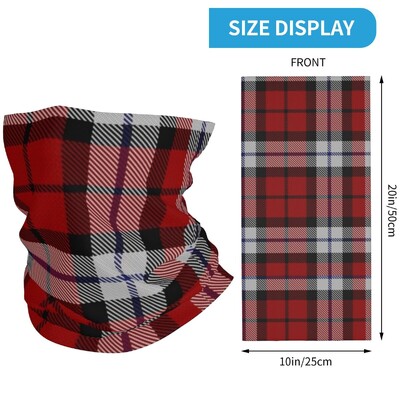 Vianočné šaty Brodie, tartanové kockované šaty, bandana, nákrčník, potlačené kukly, zavinovacia šatka, viacúčelová unisexová priedušná šatka pre dospelých