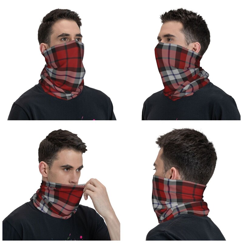 Vianočné šaty Brodie, tartanové kockované šaty, bandana, nákrčník, potlačené kukly, zavinovacia šatka, viacúčelová unisexová priedušná šatka pre dospelých