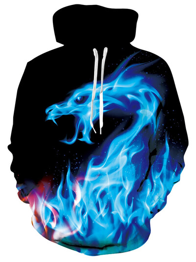 Νέα εμπριμέ Unisex Hoodies καινοτομία 3D μοτίβο Φούτερ πουλόβερ με κουκούλα και κουκούλα τσέπης Streetwear φαρδιά άνετα