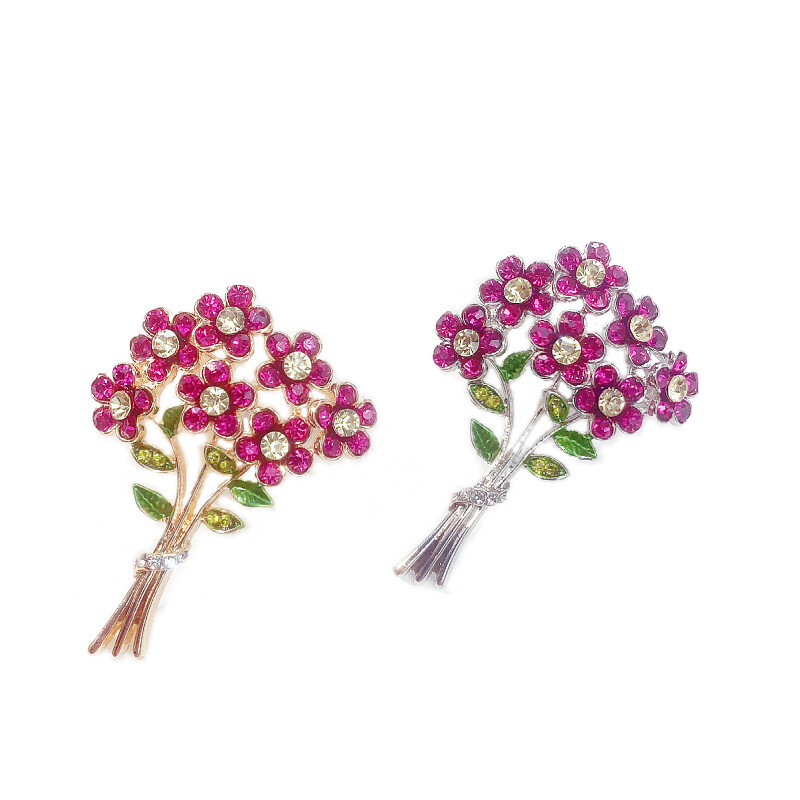 Cele mai noi broșe creative coreene de flori de cristal de culoare trandafir, broșă de lux de designer 3D, bijuterii pentru femei, decorare pentru îmbrăcăminte