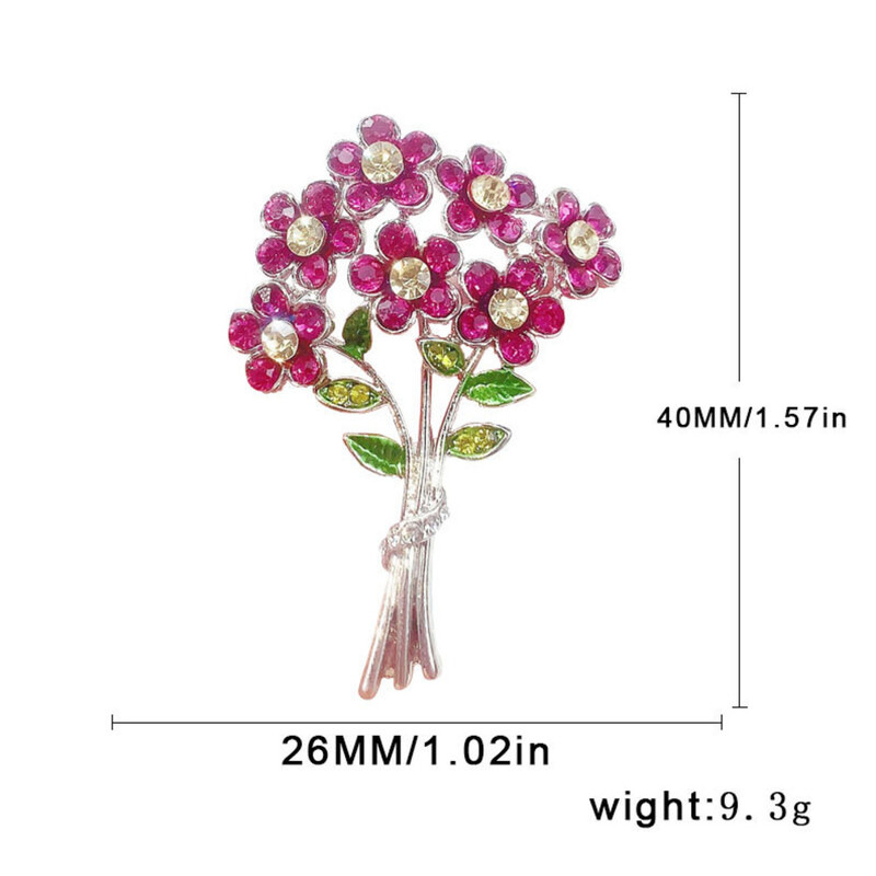 Cele mai noi broșe creative coreene de flori de cristal de culoare trandafir, broșă de lux de designer 3D, bijuterii pentru femei, decorare pentru îmbrăcăminte