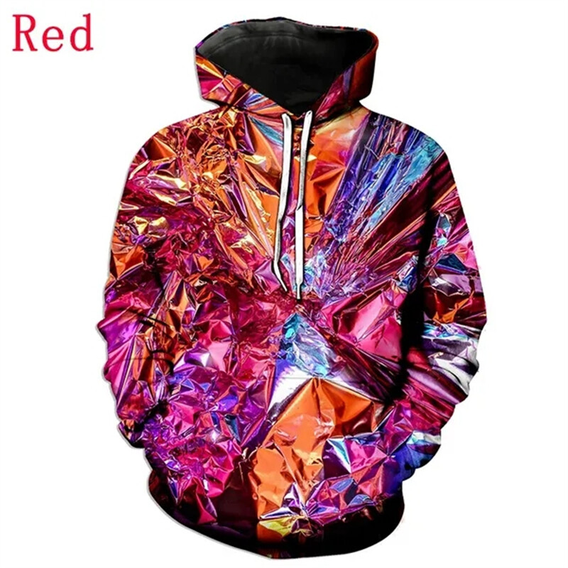 Új férfi 3D nyomtatott kapucnis pulóver divat hosszú ujjú, húzózsinóros pulóver Esztétikus egyéniség kapucnis pulóver, férfi felsők