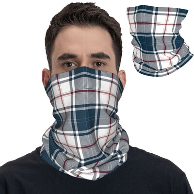 Āra sports Balaclava Blue Tartan Plaid Seamless Pattern Riteņbraukšanas maska Elpojoša Taktiskā maska Medības Makšķerēšana UV kakla getras