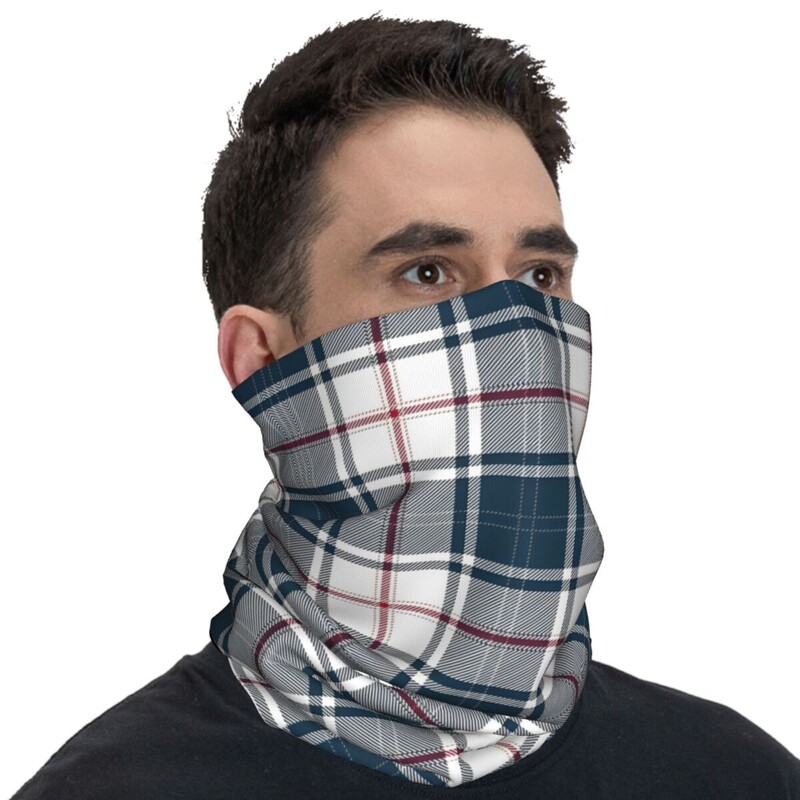 Āra sports Balaclava Blue Tartan Plaid Seamless Pattern Riteņbraukšanas maska Elpojoša Taktiskā maska Medības Makšķerēšana UV kakla getras