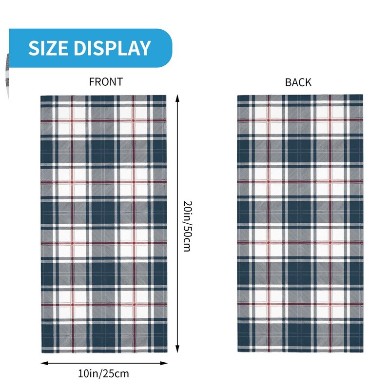 Āra sports Balaclava Blue Tartan Plaid Seamless Pattern Riteņbraukšanas maska Elpojoša Taktiskā maska Medības Makšķerēšana UV kakla getras