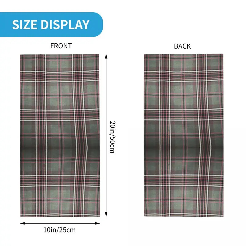 Murphy tartan skót kockás bandana nyakszárvédő, nyomott rács Balaklavák Arcmaszk Sál Fejfedő Lovaglás férfiaknak Női Felnőtt