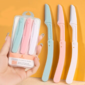 1/3 vnt. Saugus sulankstomas moteriškas veido skustuvas antakių kirpimo peiliukas nuo įbrėžimų skustuvo makiažo įrankiai antakių kirpimo priemonė veido skustuvas moterims