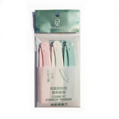 1/3 vnt. Saugus sulankstomas moteriškas veido skustuvas antakių kirpimo peiliukas nuo įbrėžimų skustuvo makiažo įrankiai antakių kirpimo priemonė veido skustuvas moterims