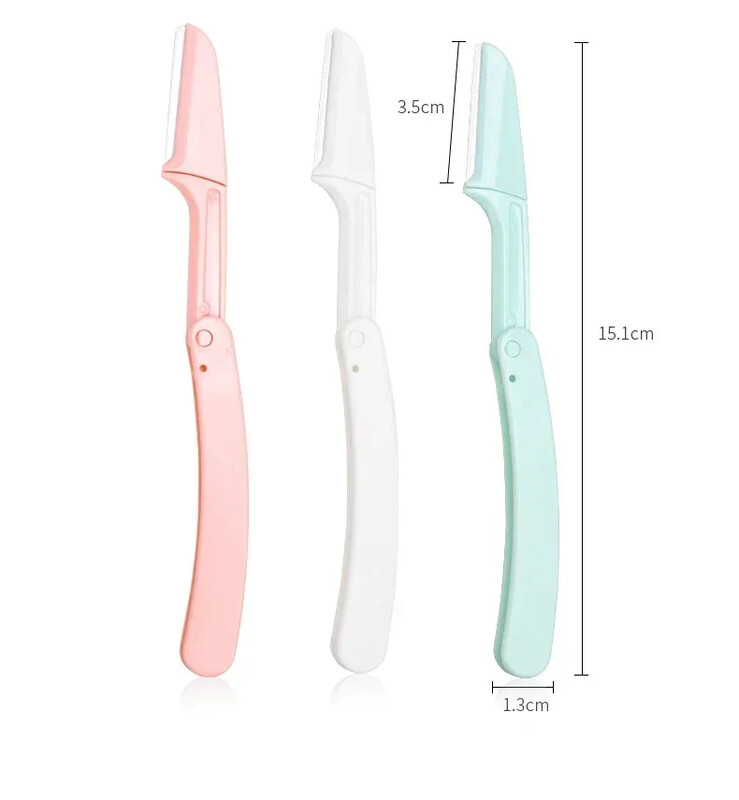 1/3 vnt. Saugus sulankstomas moteriškas veido skustuvas antakių kirpimo peiliukas nuo įbrėžimų skustuvo makiažo įrankiai antakių kirpimo priemonė veido skustuvas moterims