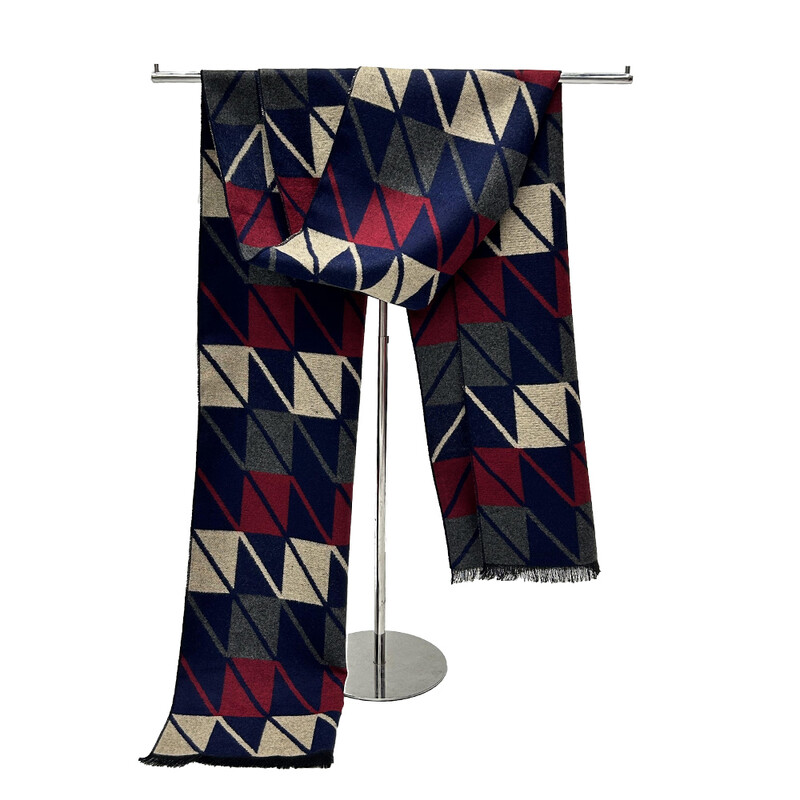 Eșarfă de iarnă pentru bărbați Păstrați căldura eșarfă ocazional designeri de marcă de modă tricot batic pentru gât patchwork business șal wrap