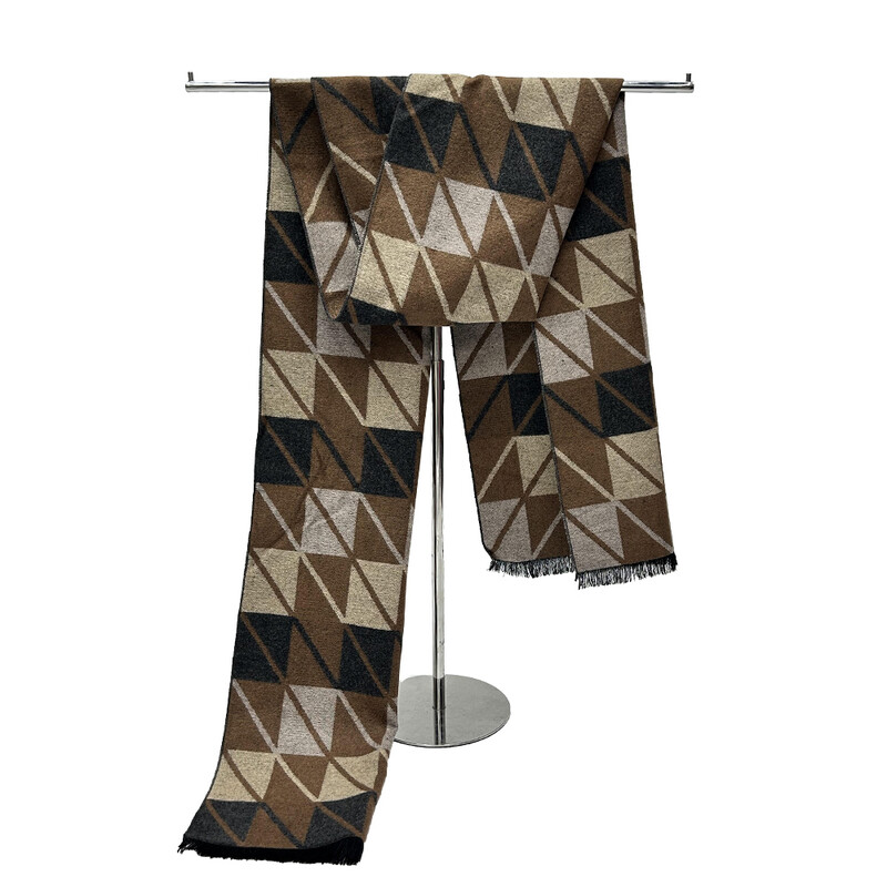 Eșarfă de iarnă pentru bărbați Păstrați căldura eșarfă ocazional designeri de marcă de modă tricot batic pentru gât patchwork business șal wrap