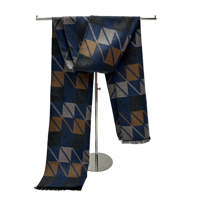 Eșarfă de iarnă pentru bărbați Păstrați căldura eșarfă ocazional designeri de marcă de modă tricot batic pentru gât patchwork business șal wrap