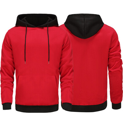 Φούτερ με φούτερ με κουκούλα φθινοπώρου 2024 Ανδρικό ζεστό φούτερ με κουκούλα Μονόχρωμο κλασικό παλτό ανδρικά ρούχα αμερικανικού μεγέθους