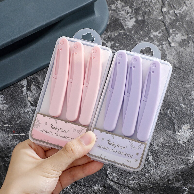 Kulmutrimmeri komplekt Meigitööriistad Ohutuid kulmude raseerija Näo keha karvade eemaldamine pardliterad Naine kulmude kujundamise nuga