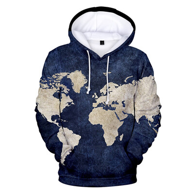 Παγκόσμιος Χάρτης Γραφικά ανδρικά ρούχα με κουκούλα 3D Age of Discovery τυπωμένη νέα σε φούτερ Γυναικείες μπλούζες πουλόβερ Harajuku Fashion y2k