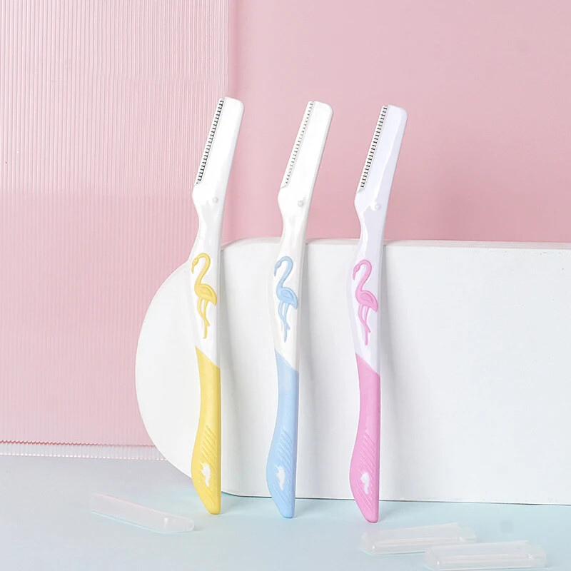 Yunduogirl 6/10 vnt Panda Flamingo antakių kirpimo priemonė Safety Mini nešiojamasis neskausmingas veido skustuvas akių antakių kirpimo priemonė