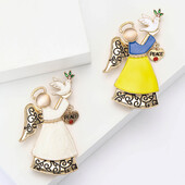 Broșe emailate cu înger porumbel porumbel pentru femei, unisex, ace pentru pace, 2 culori disponibile, accesorii pentru petreceri de birou, cadouri