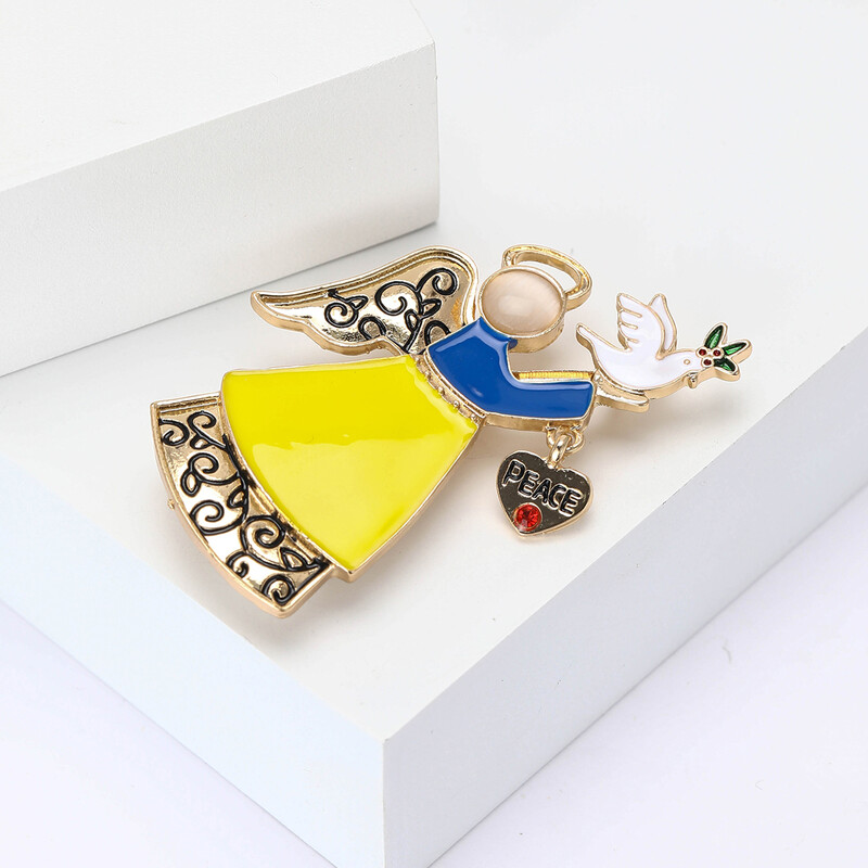 Broșe emailate cu înger porumbel porumbel pentru femei, unisex, ace pentru pace, 2 culori disponibile, accesorii pentru petreceri de birou, cadouri