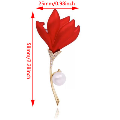 Γυναικεία σμάλτο καρφίτσα Κρυστάλλινα κόκκινα τριαντάφυλλα καρφίτσες Chic pin Ρούχα Badge Party Fashion Κοσμήματα Δώρα