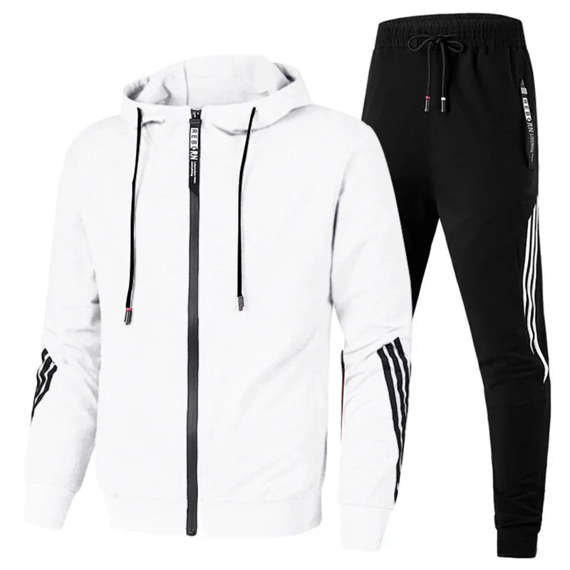 Set 2 piese îmbrăcăminte sport pentru bărbați, jachete bărbați de primăvară și toamnă, jachete casual cu fermoar, îmbrăcăminte sport+pantaloni, îmbrăcăminte sport, îmbrăcăminte sport