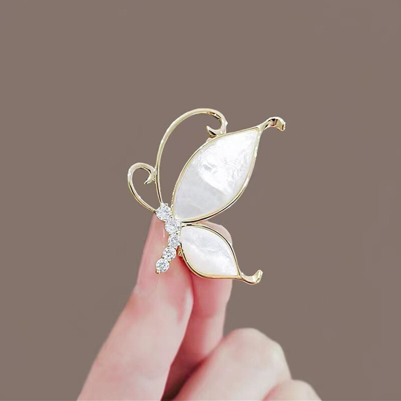 Jaunas Shell Rhinestone tauriņu saktas sievietēm Kukaiņu piespraudes mētelis kleita atloks Sprādze Eleganti ballīšu aksesuāri dāvanas