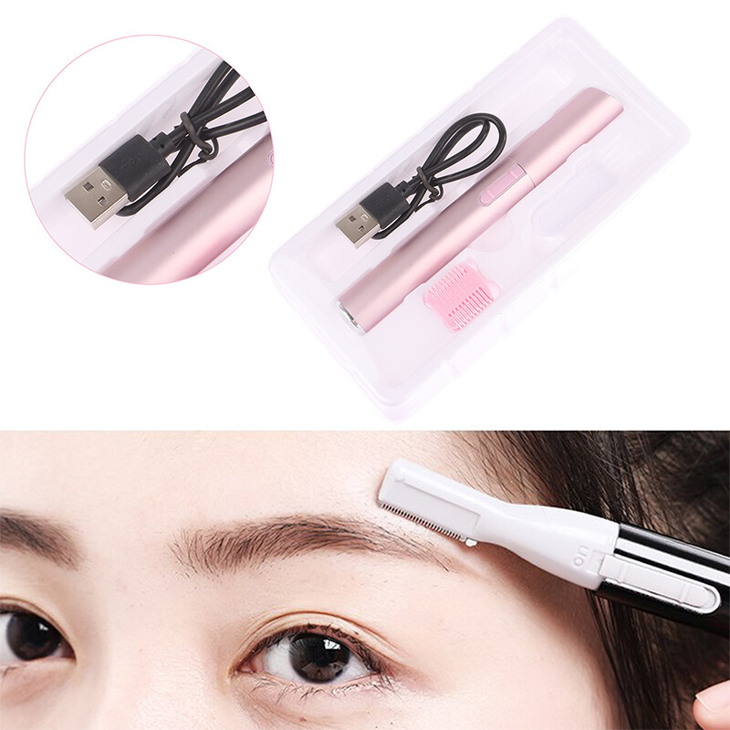 USB įkraunamas nešiojamas mini elektrinis antakių kirpimo plaukų valiklis moterims kūno veido skutimosi plaukų peiliukų skustuvo epiliatorius
